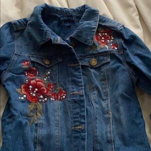 never worn distressed bottom jean jacket
